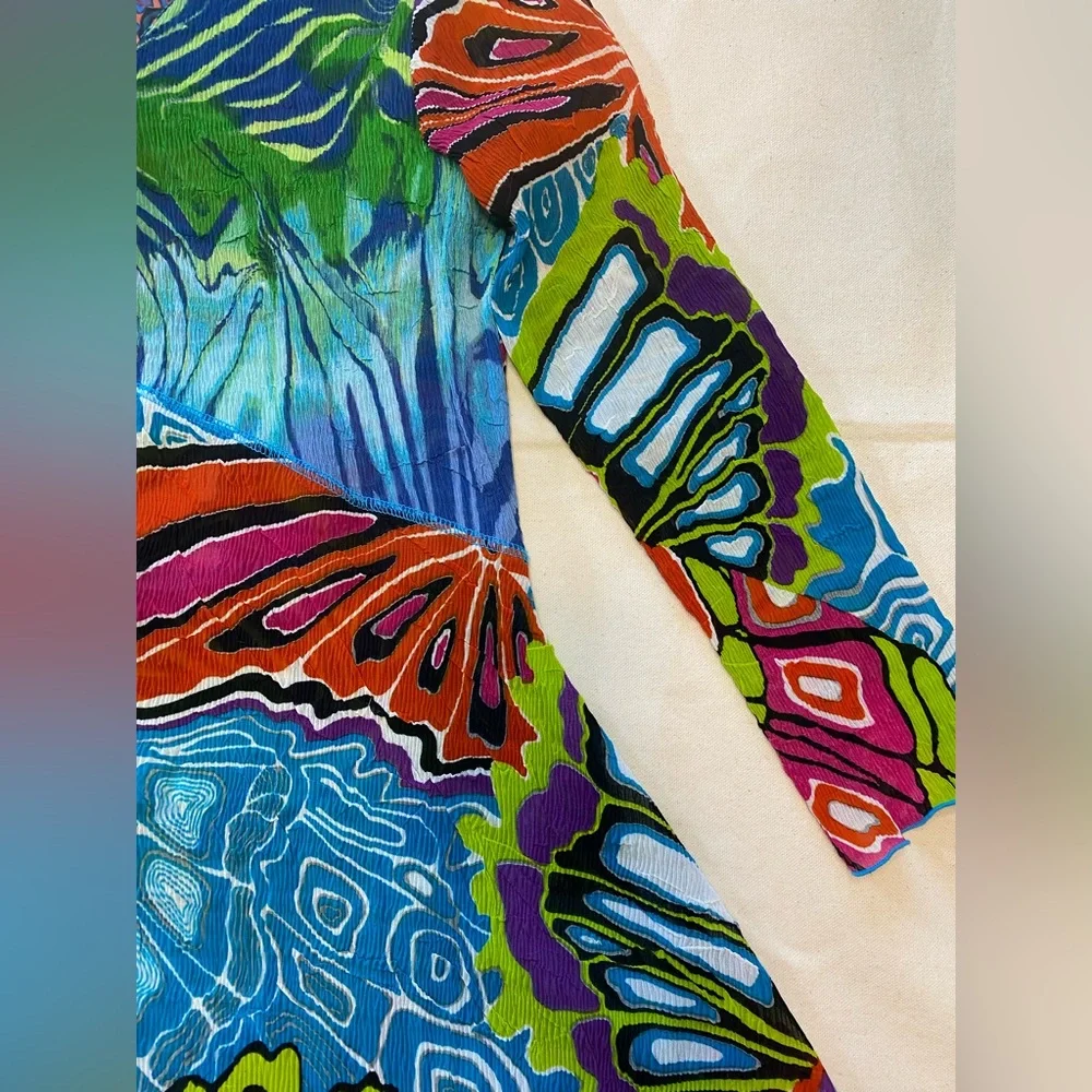 Pleats Collection by Pings Imports Blouse Button Front Y2K Floral Top Medium - Picture 8 of 8